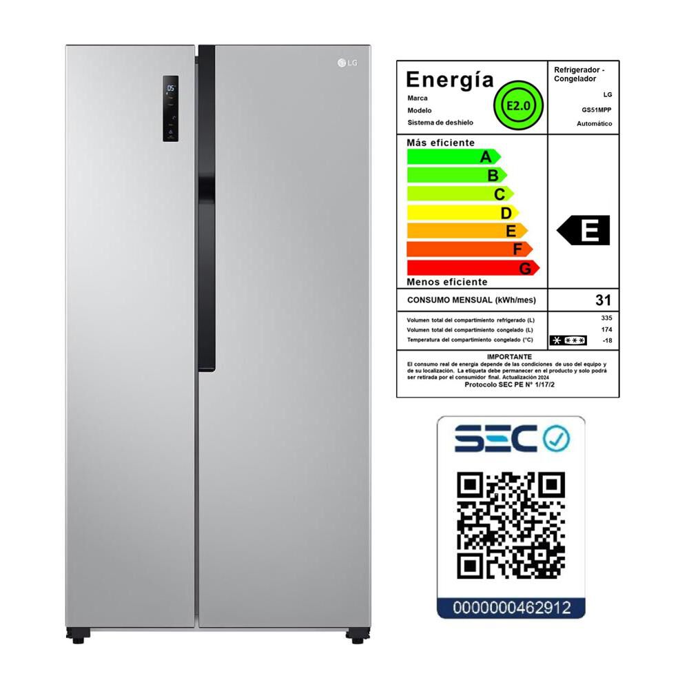 Refrigerador Side by Side LG GS51MPP / No Frost / 509 Litros / E image number 9.0